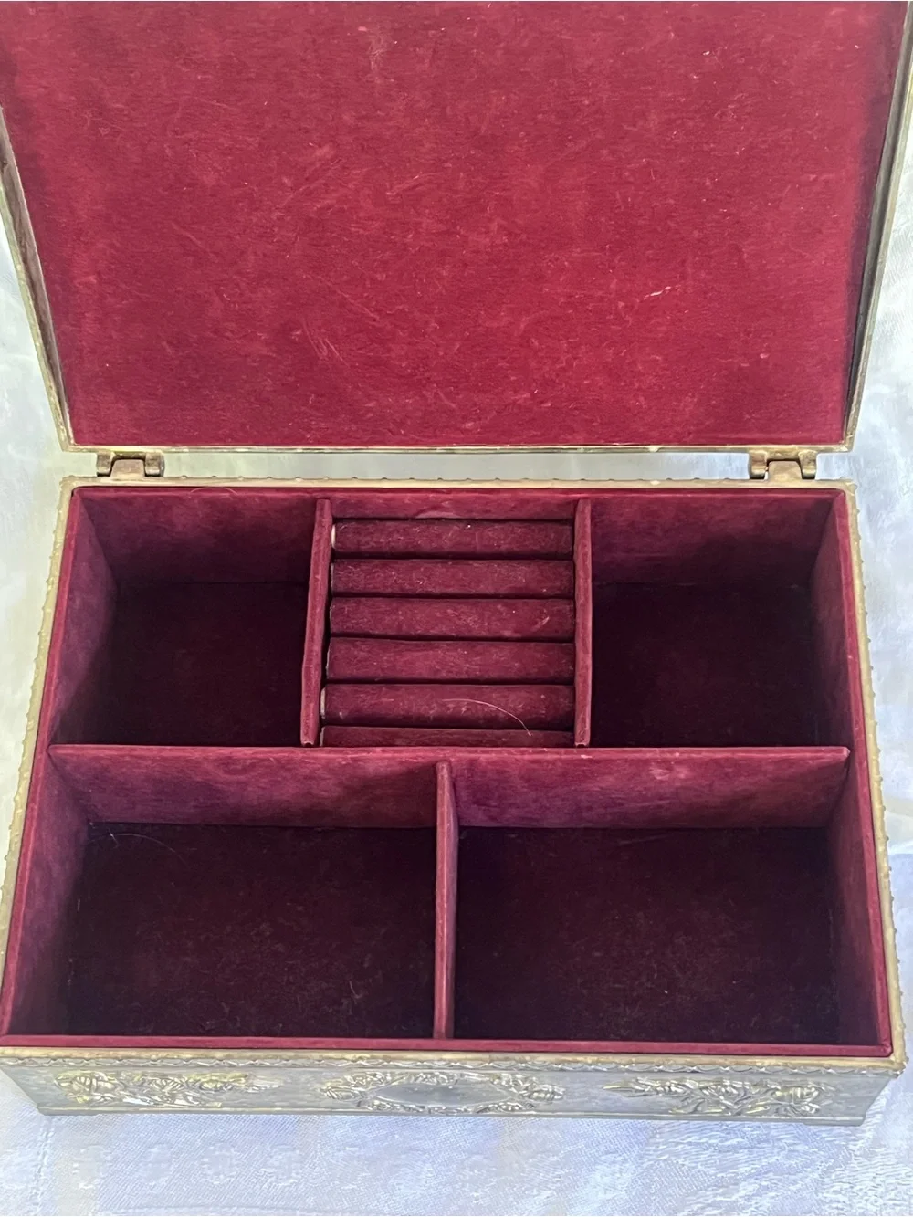 Godinger Ornate Floral Metal Jewelry Box - Silver Tone